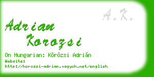 adrian korozsi business card